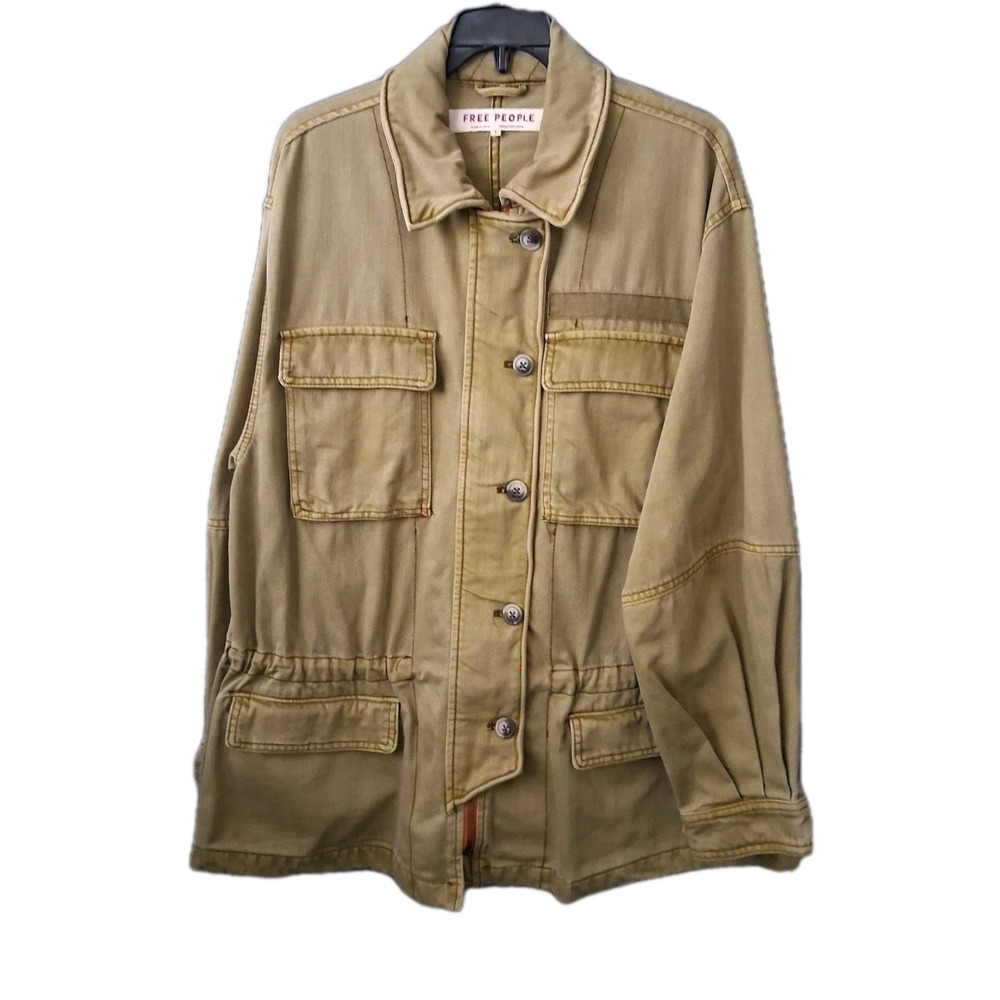 Free People Jacket Women's Small Olive Utility Field Chore Barn Military Safari